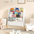 4-Tier Kids Bookshelf with Deep Compartments for Bedroom-White