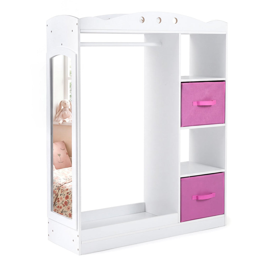 Kids Dress Up Storage with Full Length Mirror - Pink