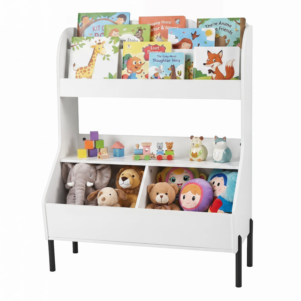 Kids Toy Storage Organizer with Bookshelf and Bins