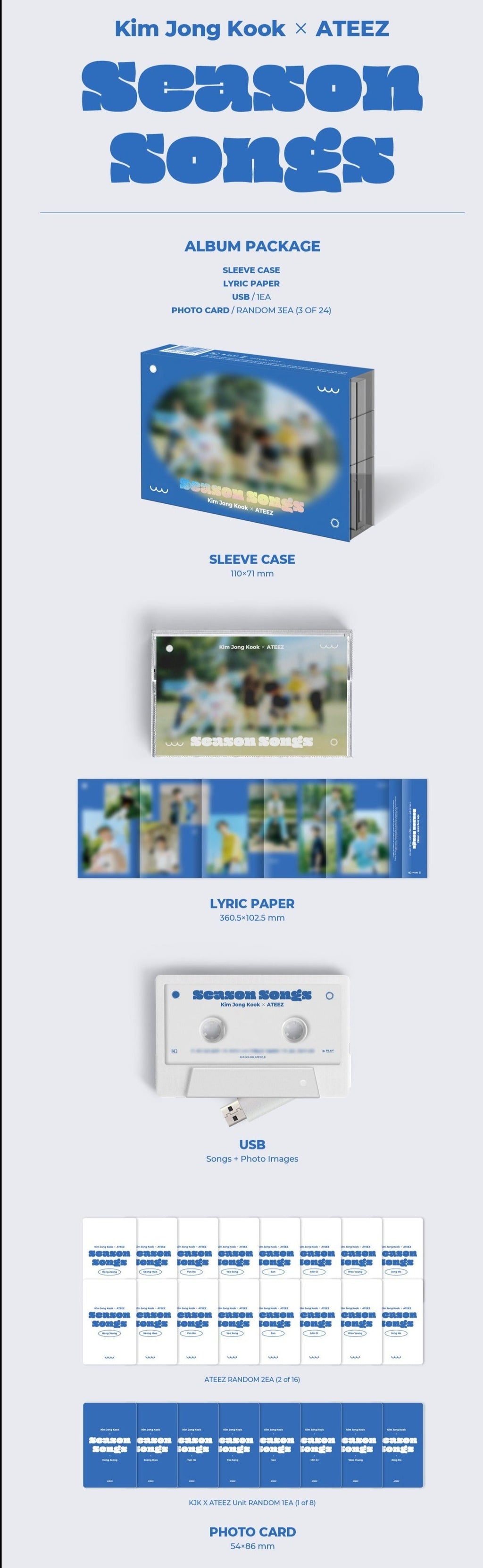 ATEEZ x Kim Jong Kook [Season Songs] Usb Cassette Album