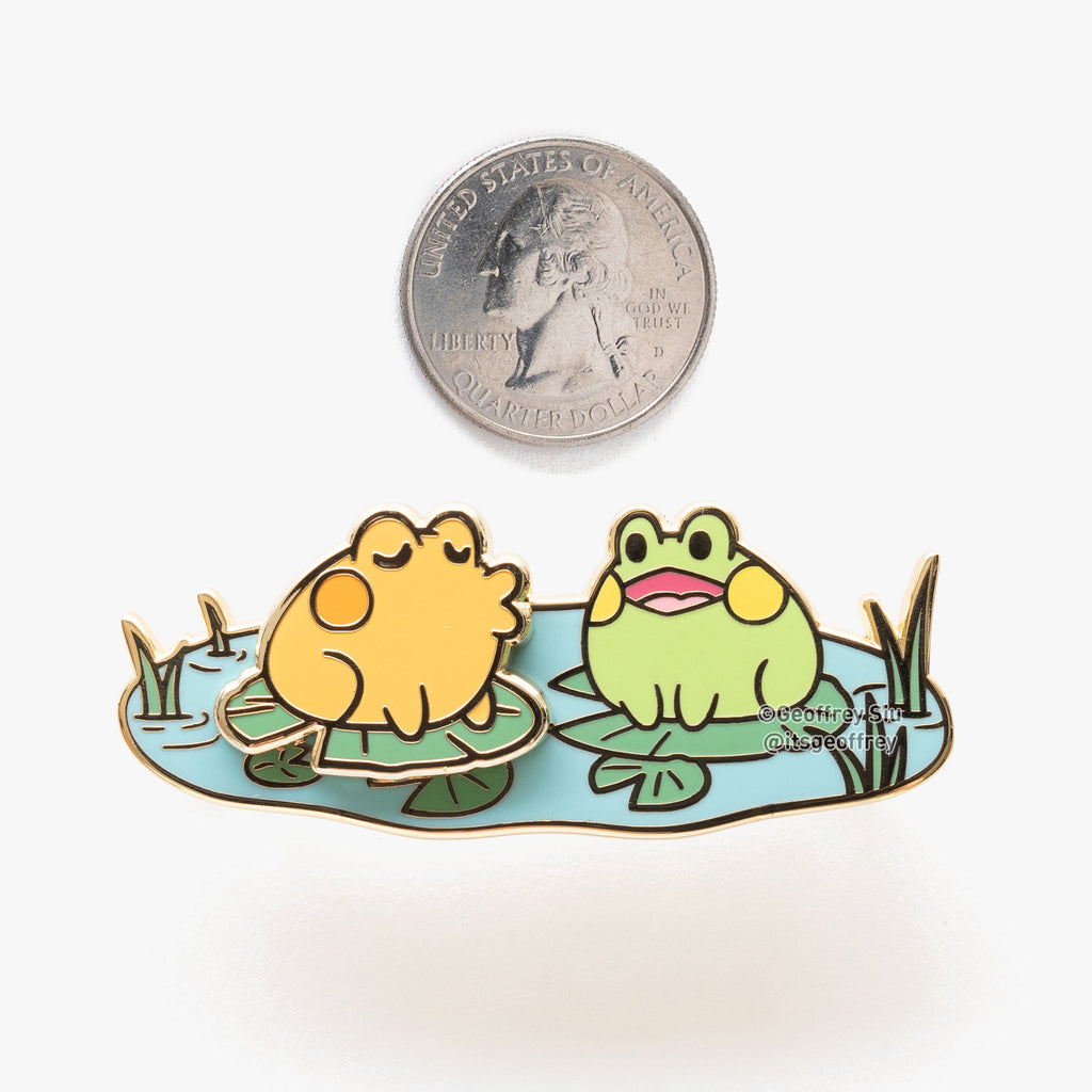 Kissing Frogs Sliding Hard Enamel Pin