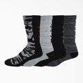 Dickies Logo Crew Socks -  Black Gray Marled