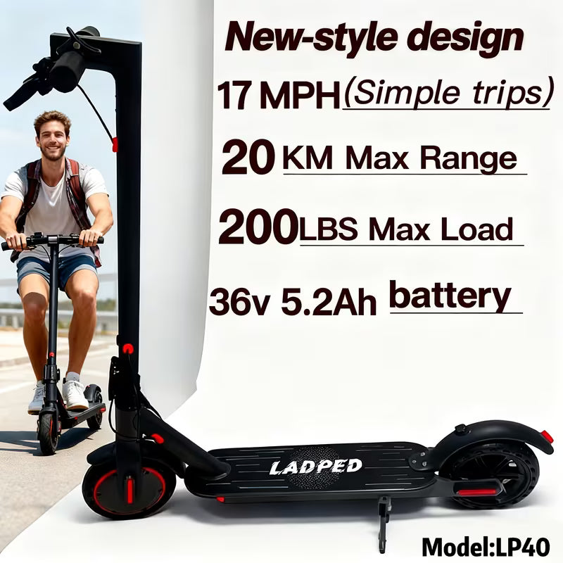 Electric Scooter, 350W 36V 5.2AH-10.5AH, 8.5" Solid Tires, 19 Mile Range And 3 Modes, High Speed For Teens And Adults, Foldable And Height Adjustable, Designed For Beginners- Ideal For City Streets, Parks, Or Campus Pathways, Long-lasting Use