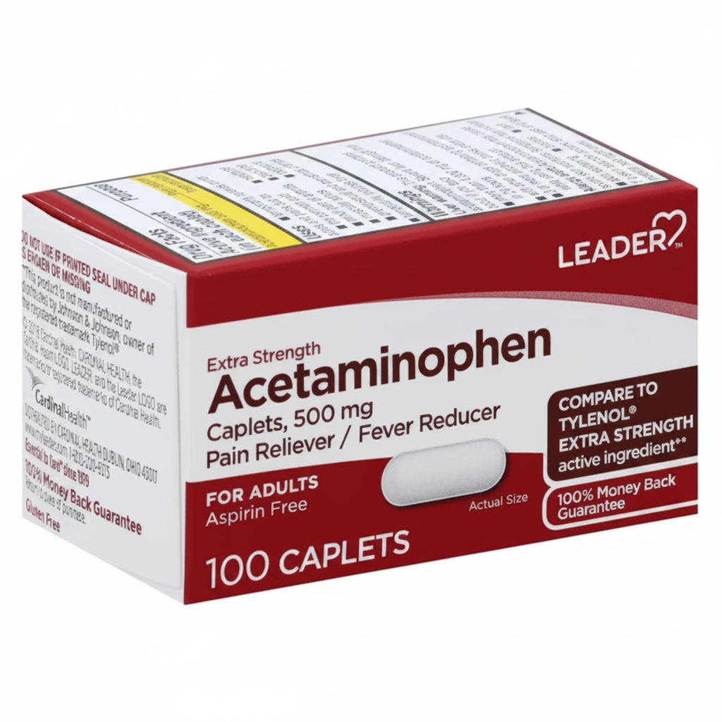 Leader Extra Strength Acetaminophen 500 mg (100 tablets)