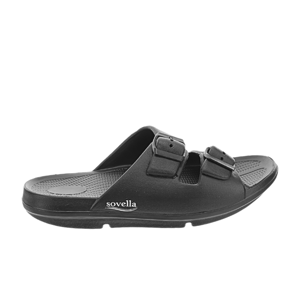 Sovella Men's Buckle Slide Black