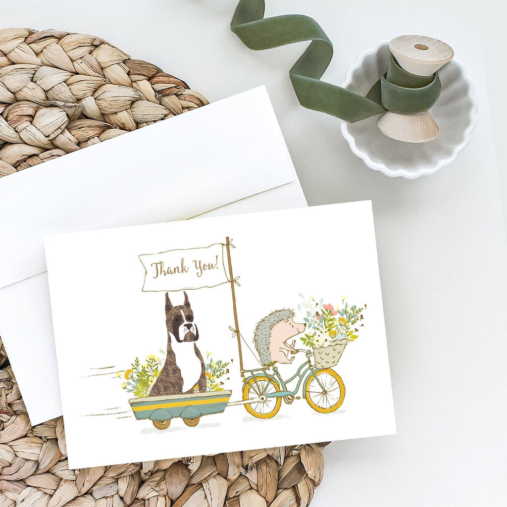 Boxer Brindle White Cropped Ears Greeting Cards Pack of 8 Blank Cards with Envelopes Whimsical A7 Size 5x7