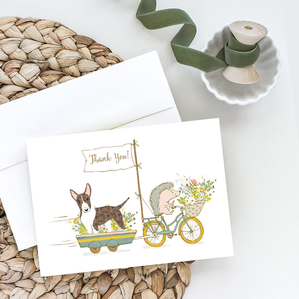 Bull Terrier Brindle Greeting Cards Pack of 8 Blank Cards with Envelopes Whimsical A7 Size 5x7