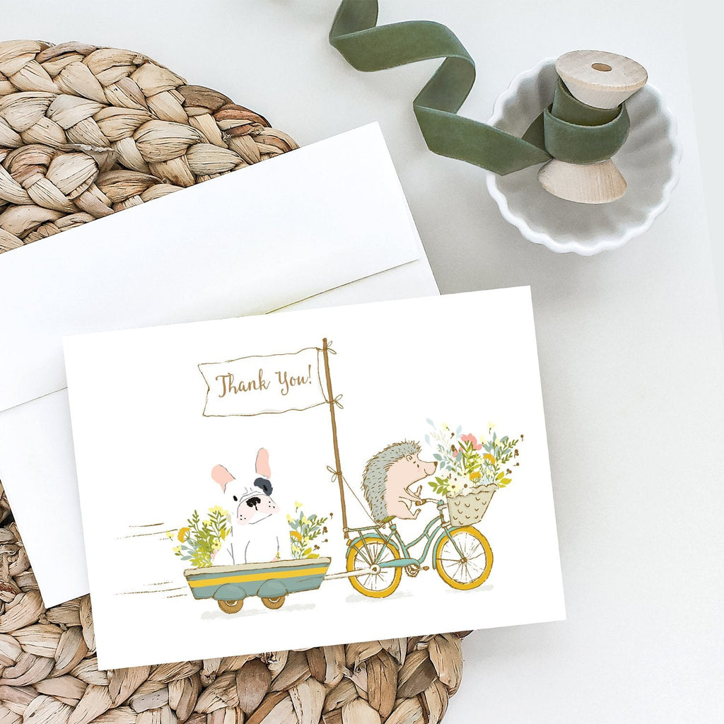 French Bulldog White Patch Greeting Cards Pack of 8 Blank Cards with Envelopes Whimsical A7 Size 5x7