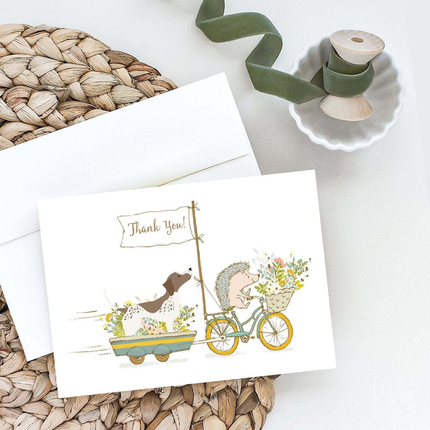 Gun Dog Greeting Cards Pack of 8 Blank Cards with Envelopes Whimsical A7 Size 5x7