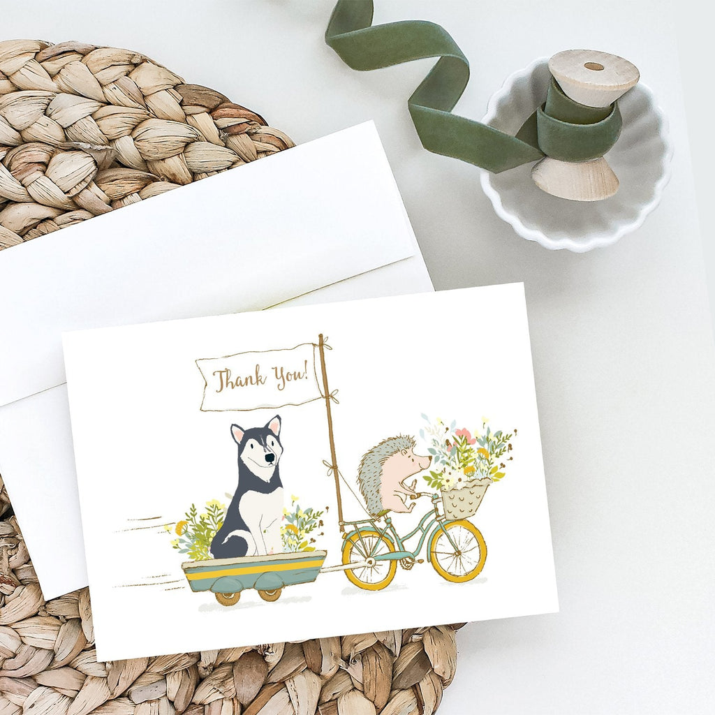 Siberian Husky Greeting Cards Pack of 8 Blank Cards with Envelopes Whimsical A7 Size 5x7