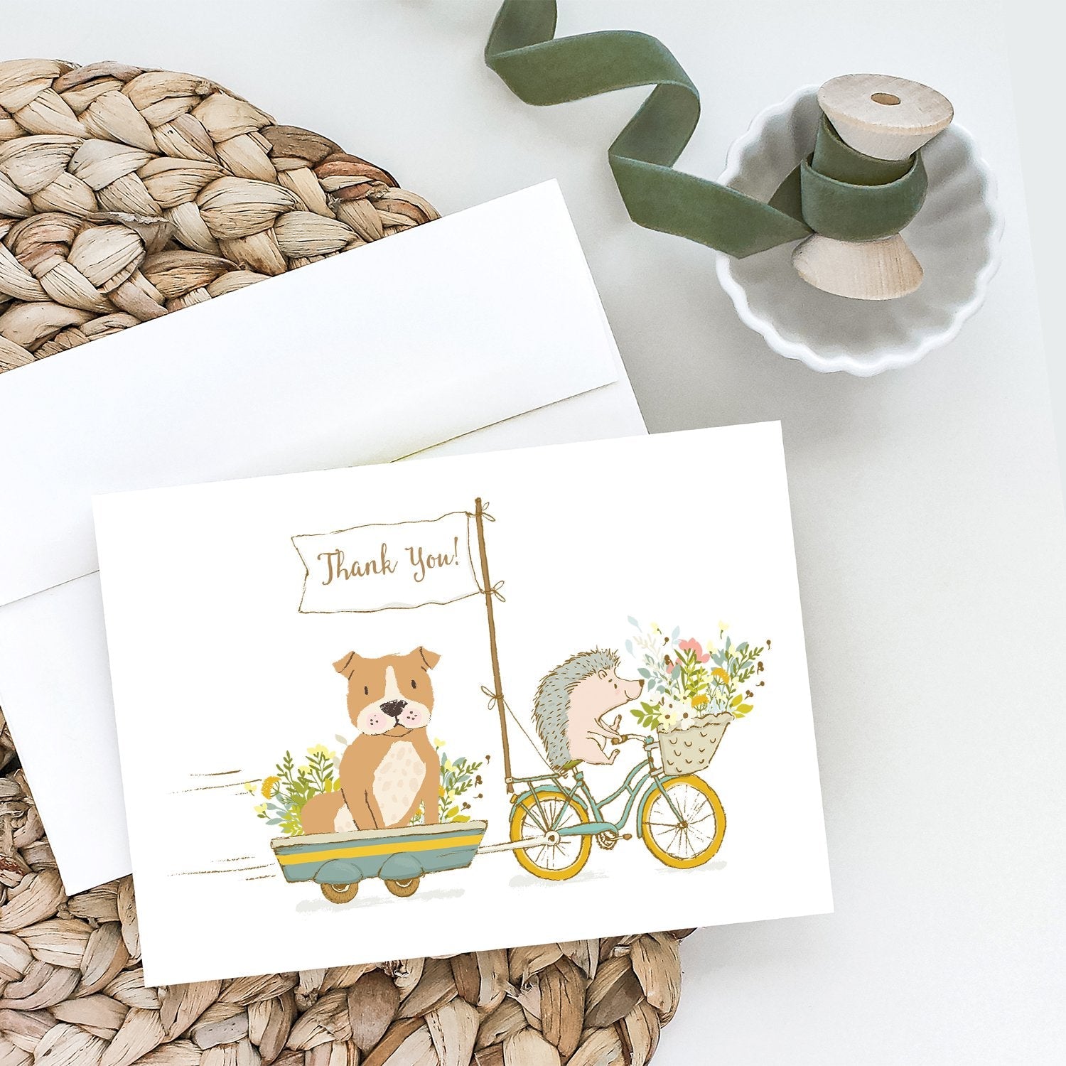 Staffordshire Bull Terrier Chocolate Greeting Cards Pack of 8 Blank Cards with Envelopes Whimsical A7 Size 5x7