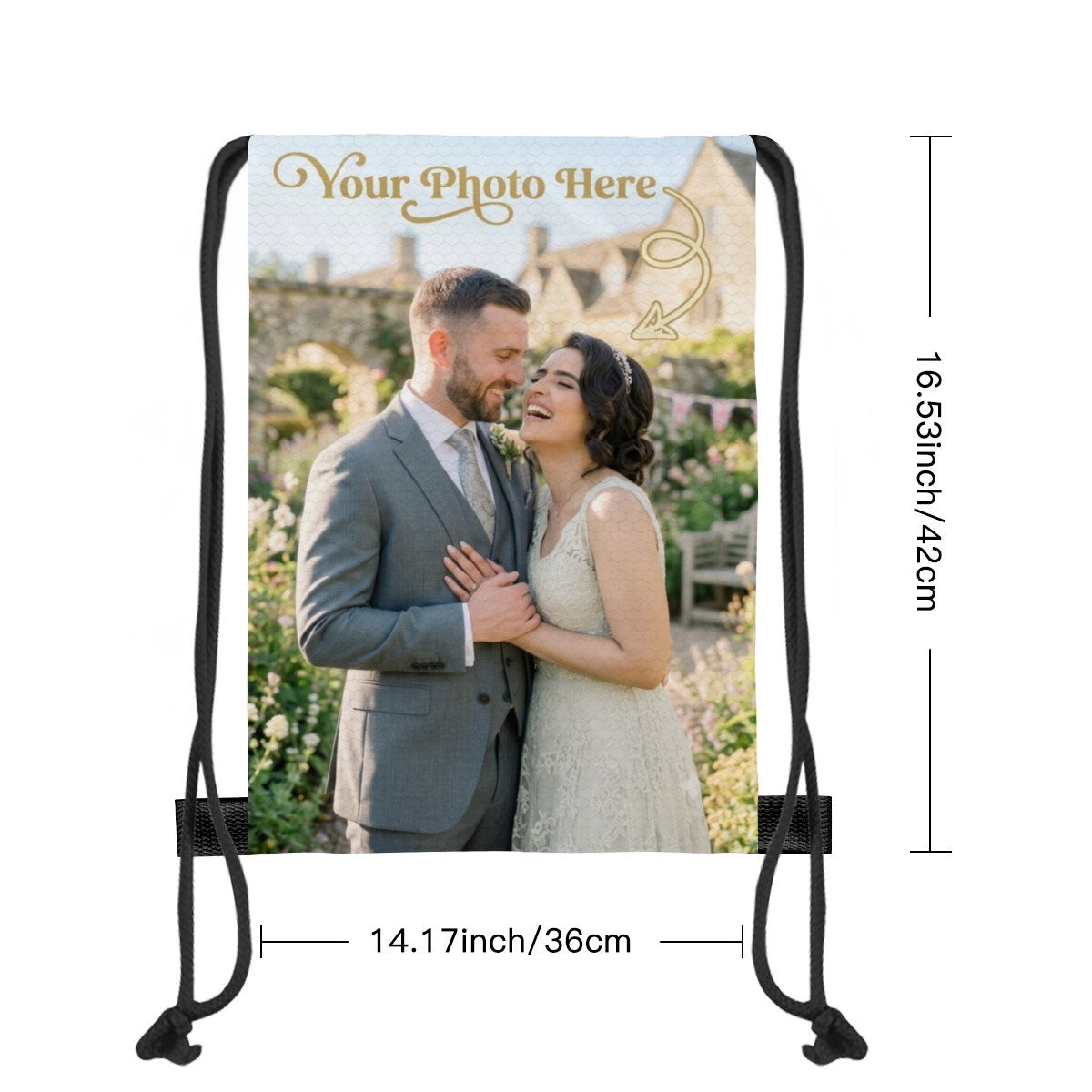 Custom Photo Drawstring Bag – Personalized Photo Gift Bag for Kids, Adults & Families