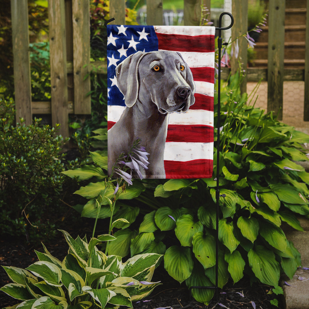 USA American Flag with Weimaraner Garden Flag Mailbox Decorative Yard Banner Outside Patio Artwork for Flower Beds, Garden Size, Multicolor
