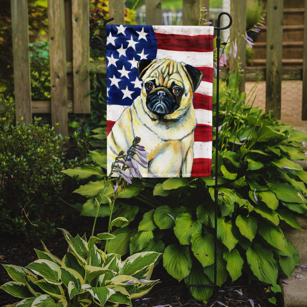 USA American Flag with Pug Garden Flag Mailbox Decorative Yard Banner Outside Patio Artwork for Flower Beds, Garden Size, Multicolor