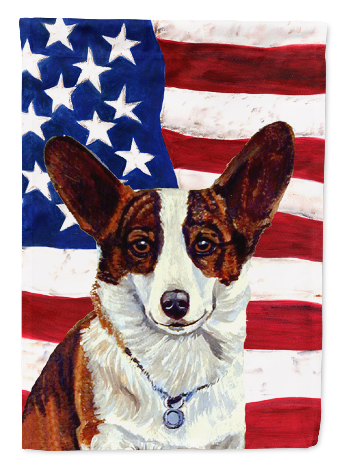 USA American Flag with Corgi Garden Flag Mailbox Decorative Yard Banner Outside Patio Artwork for Flower Beds, Garden Size, Multicolor