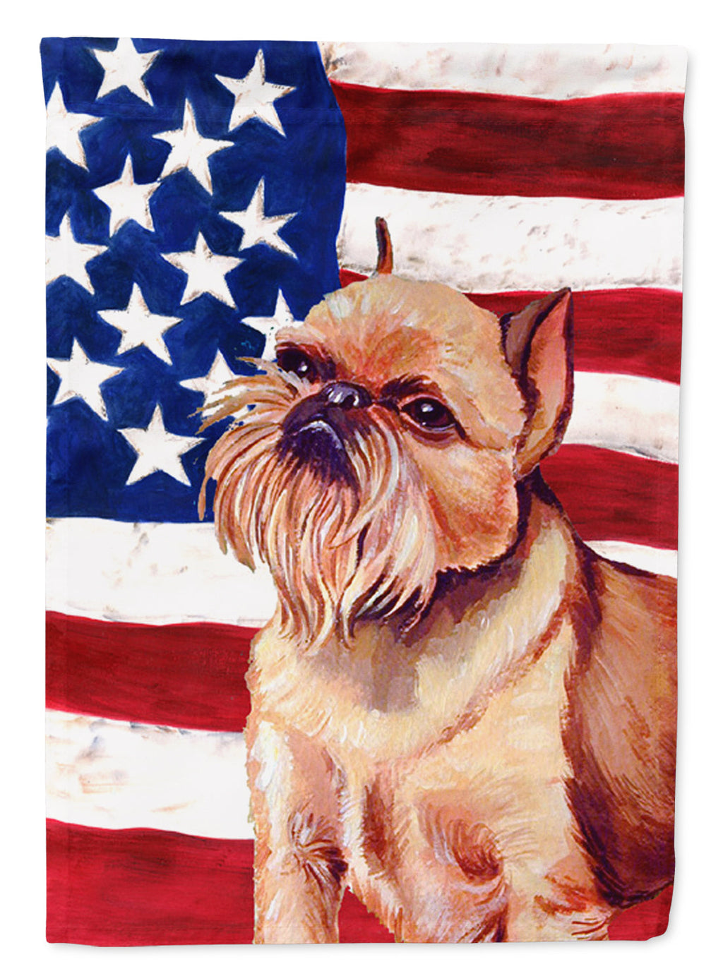 USA American Flag with Brussels Griffon Garden Flag Mailbox Decorative Yard Banner Outside Patio Artwork for Flower Beds, Garden Size, Multicolor