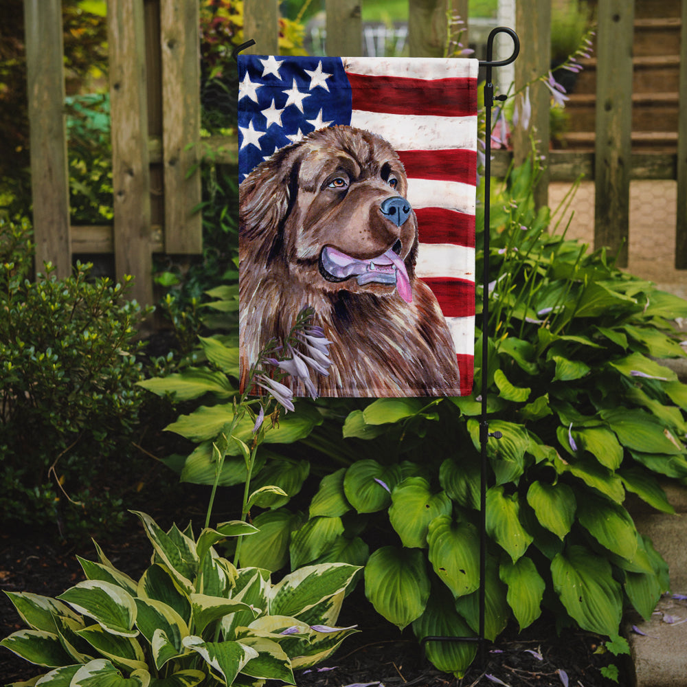 USA American Flag with Newfoundland Garden Flag Mailbox Decorative Yard Banner Outside Patio Artwork for Flower Beds, Garden Size, Multicolor
