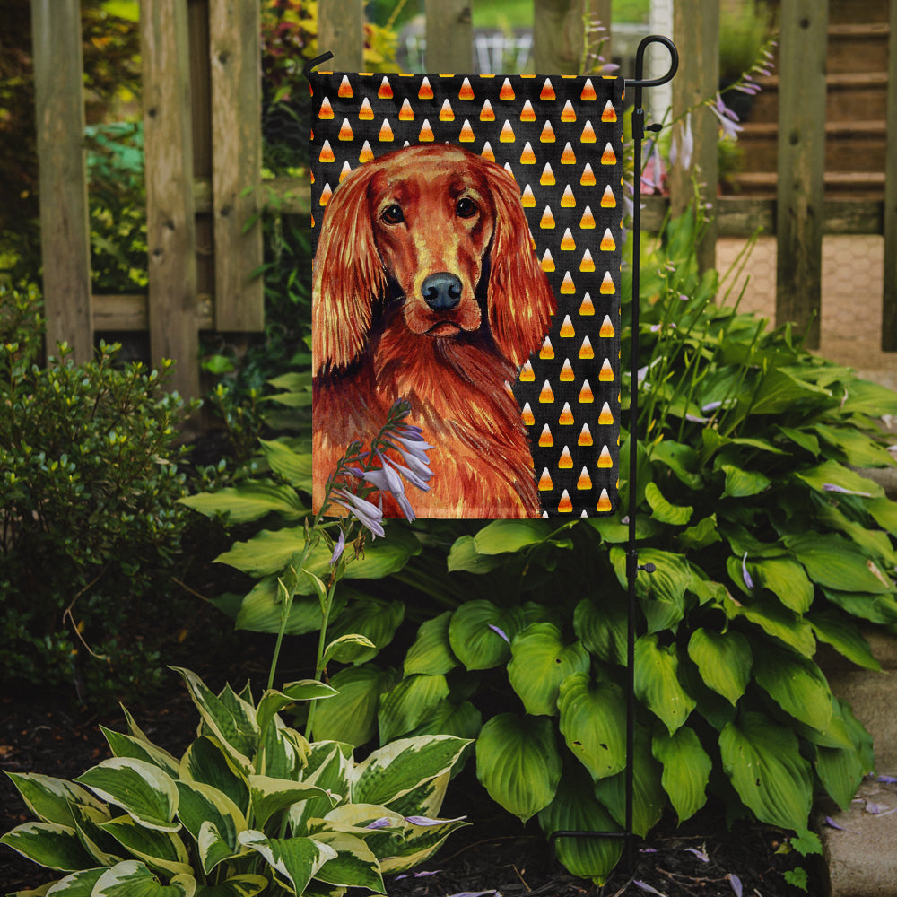 Irish Setter Candy Corn Halloween Portrait Garden Flag Mailbox Decorative Yard Banner Outside Patio Artwork for Flower Beds, Garden Size, Multicolor
