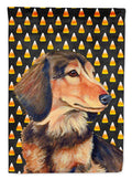 Dachshund Candy Corn Halloween Portrait Garden Flag Mailbox Decorative Yard Banner Outside Patio Artwork for Flower Beds, Garden Size, Multicolor