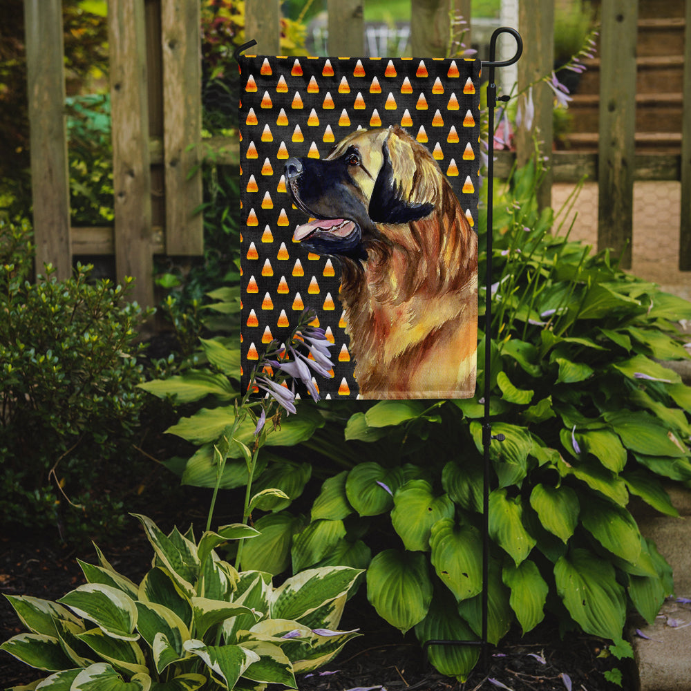 Leonberger Candy Corn Halloween Portrait Garden Flag Mailbox Decorative Yard Banner Outside Patio Artwork for Flower Beds, Garden Size, Multicolor