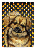 Tibetan Spaniel Candy Corn Halloween Portrait Garden Flag Mailbox Decorative Yard Banner Outside Patio Artwork for Flower Beds, Garden Size, Multicolor