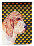 Petit Basset Griffon Vendeen Candy Corn Halloween Portrait Garden Flag Mailbox Decorative Yard Banner Outside Patio Artwork for Flower Beds, Garden Size, Multicolor