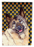 Norwegian Elkhound Candy Corn Halloween Portrait Garden Flag Mailbox Decorative Yard Banner Outside Patio Artwork for Flower Beds, Garden Size, Multicolor