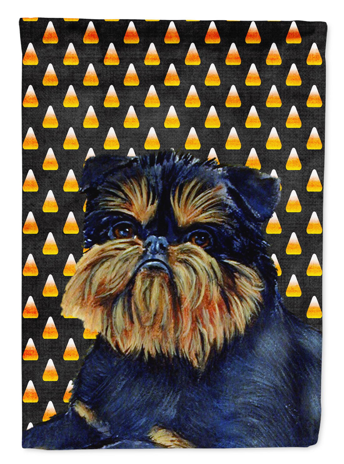 Brussels Griffon Candy Corn Halloween Portrait Garden Flag Mailbox Decorative Yard Banner Outside Patio Artwork for Flower Beds, Garden Size, Multicolor
