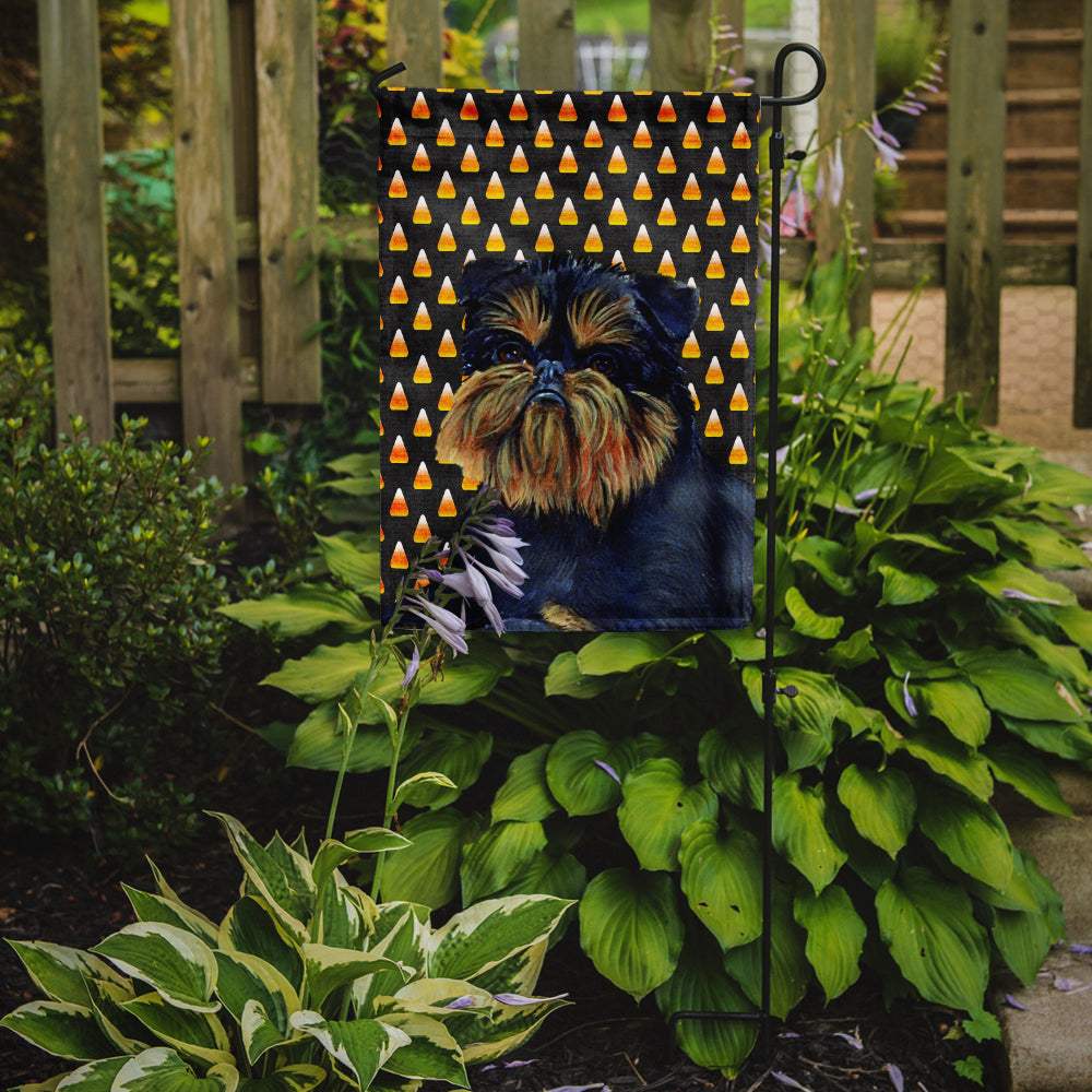 Brussels Griffon Candy Corn Halloween Portrait Garden Flag Mailbox Decorative Yard Banner Outside Patio Artwork for Flower Beds, Garden Size, Multicolor