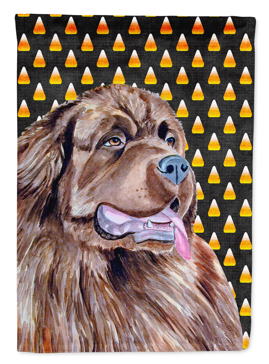 Newfoundland Candy Corn Halloween Portrait Garden Flag Mailbox Decorative Yard Banner Outside Patio Artwork for Flower Beds, Garden Size, Multicolor