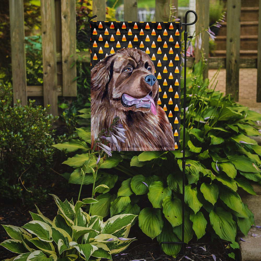 Newfoundland Candy Corn Halloween Portrait Garden Flag Mailbox Decorative Yard Banner Outside Patio Artwork for Flower Beds, Garden Size, Multicolor