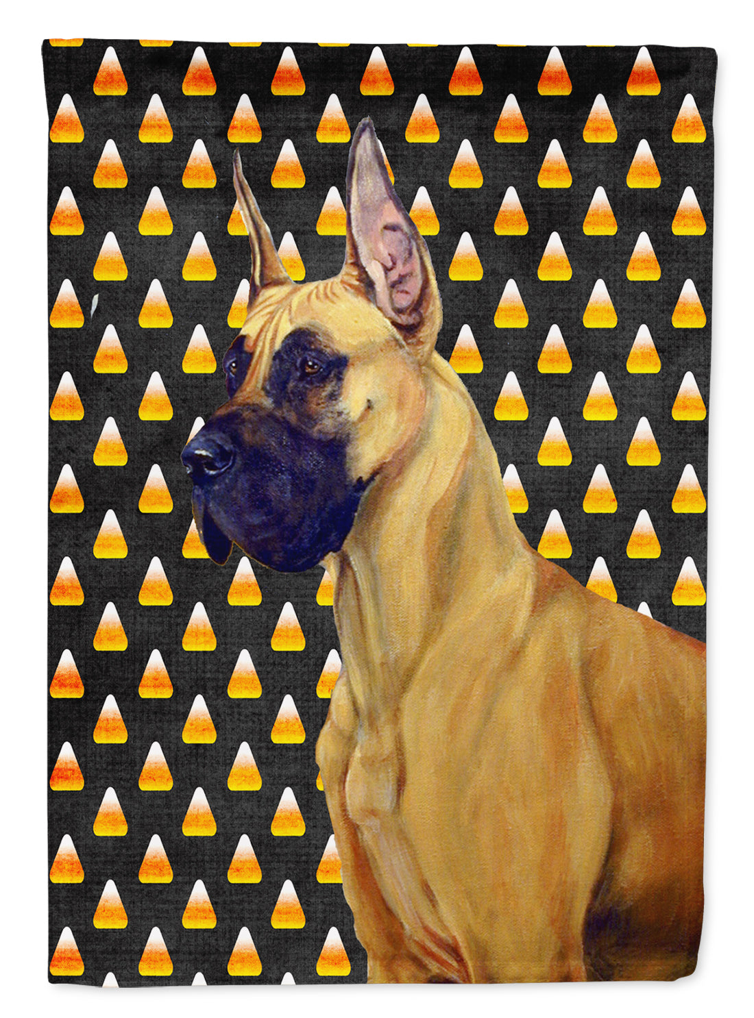 Great Dane Candy Corn Halloween Portrait Garden Flag Mailbox Decorative Yard Banner Outside Patio Artwork for Flower Beds, Garden Size, Multicolor