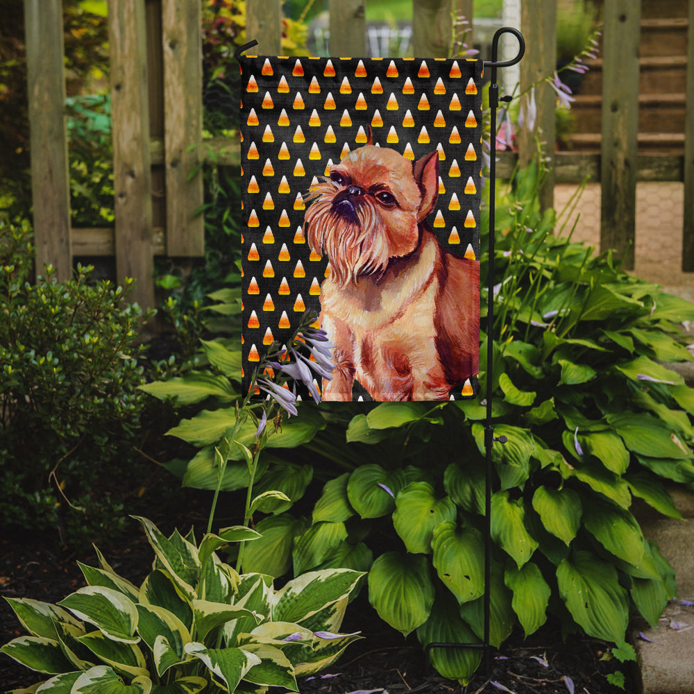 Brussels Griffon Candy Corn Halloween Portrait Garden Flag Mailbox Decorative Yard Banner Outside Patio Artwork for Flower Beds, Garden Size, Multicolor