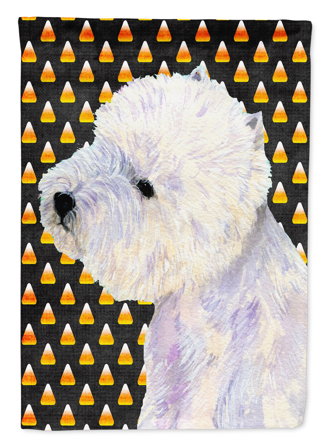 Westie Candy Corn Halloween Portrait Garden Flag Mailbox Decorative Yard Banner Outside Patio Artwork for Flower Beds, Garden Size, Multicolor