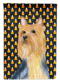 Silky Terrier Candy Corn Halloween Portrait Garden Flag Mailbox Decorative Yard Banner Outside Patio Artwork for Flower Beds, Garden Size, Multicolor
