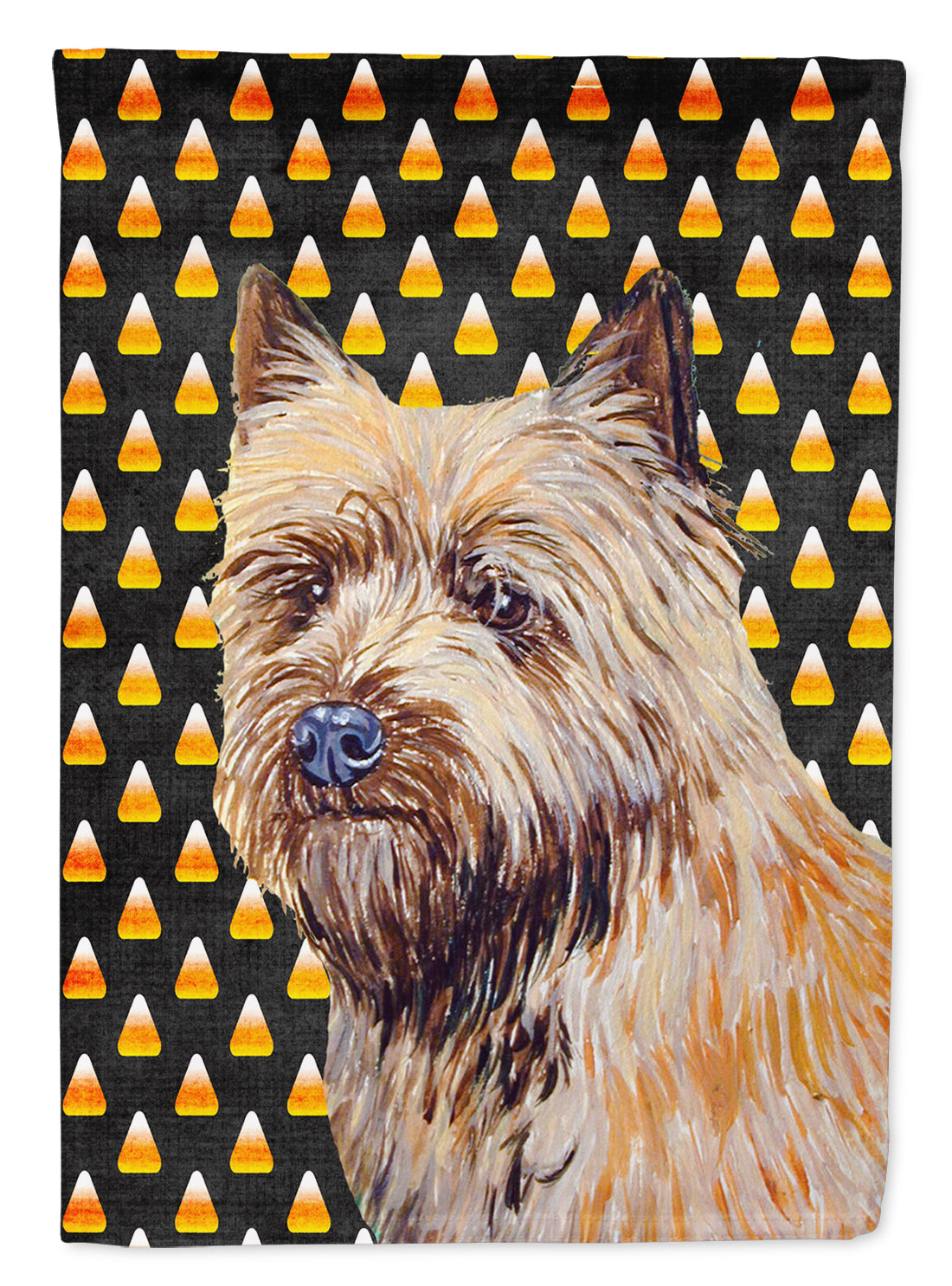Cairn Terrier Candy Corn Halloween Portrait Garden Flag Mailbox Decorative Yard Banner Outside Patio Artwork for Flower Beds, Garden Size, Multicolor
