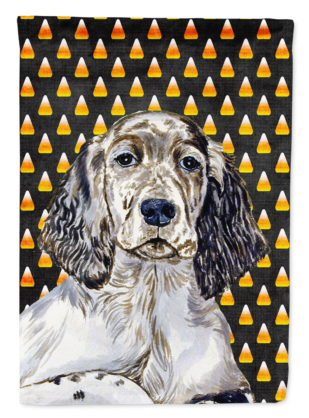English Setter Candy Corn Halloween Portrait Garden Flag Mailbox Decorative Yard Banner Outside Patio Artwork for Flower Beds, Garden Size, Multicolor