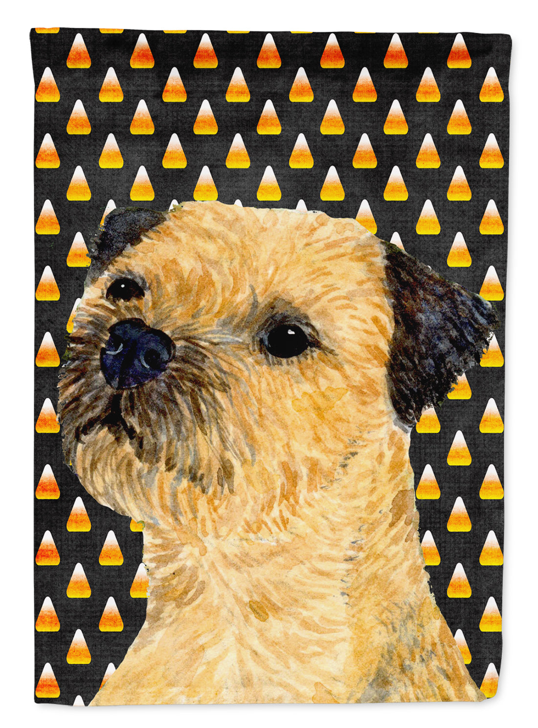 Border Terrier Candy Corn Halloween Portrait Garden Flag Mailbox Decorative Yard Banner Outside Patio Artwork for Flower Beds, Garden Size, Multicolor
