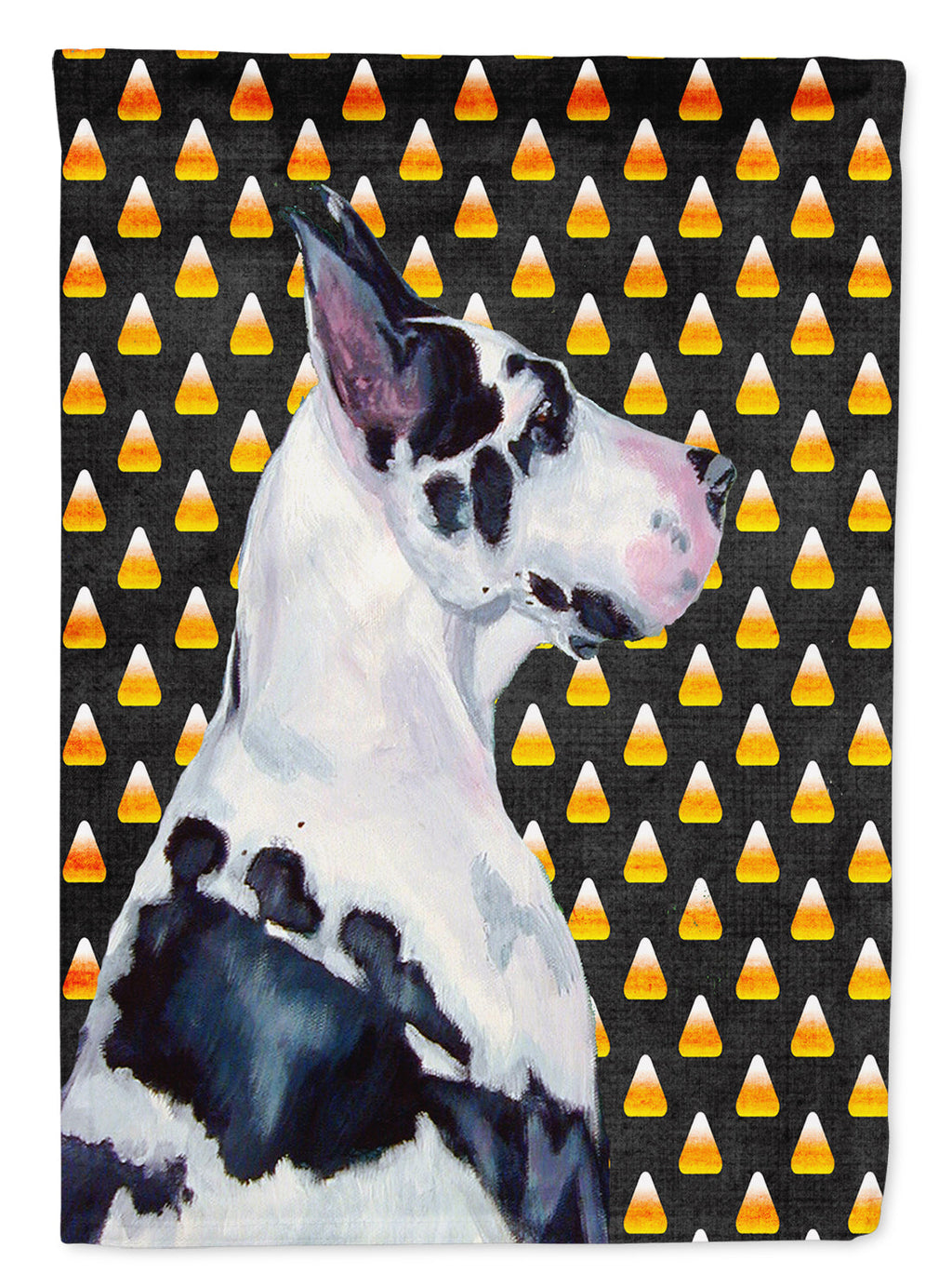 Great Dane Candy Corn Halloween Portrait Garden Flag Mailbox Decorative Yard Banner Outside Patio Artwork for Flower Beds, Garden Size, Multicolor