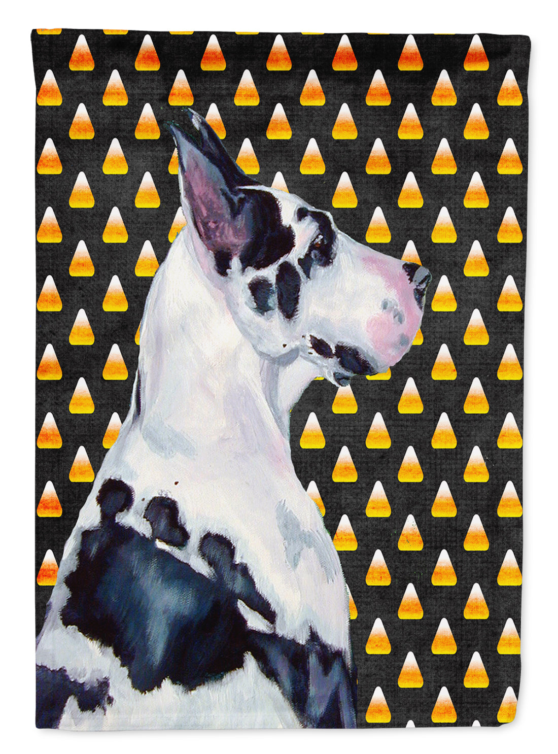 Great Dane Candy Corn Halloween Portrait Garden Flag Mailbox Decorative Yard Banner Outside Patio Artwork for Flower Beds, Garden Size, Multicolor