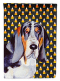 Basset Hound Candy Corn Halloween Portrait Garden Flag Mailbox Decorative Yard Banner Outside Patio Artwork for Flower Beds, Garden Size, Multicolor