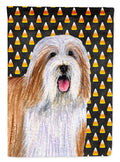 Bearded Collie Candy Corn Halloween Portrait Garden Flag Mailbox Decorative Yard Banner Outside Patio Artwork for Flower Beds, Garden Size, Multicolor
