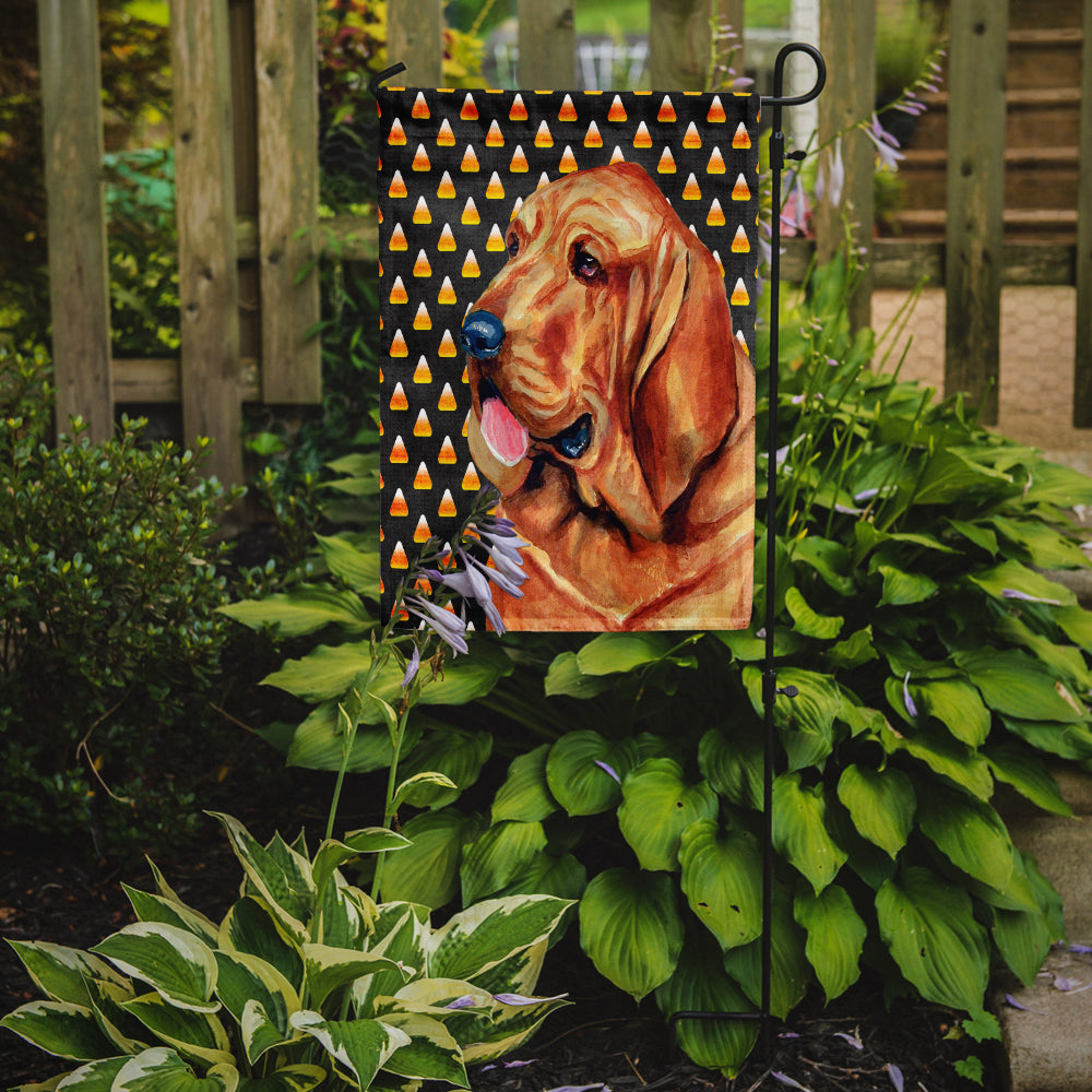 Bloodhound Candy Corn Halloween Portrait Garden Flag Mailbox Decorative Yard Banner Outside Patio Artwork for Flower Beds, Garden Size, Multicolor
