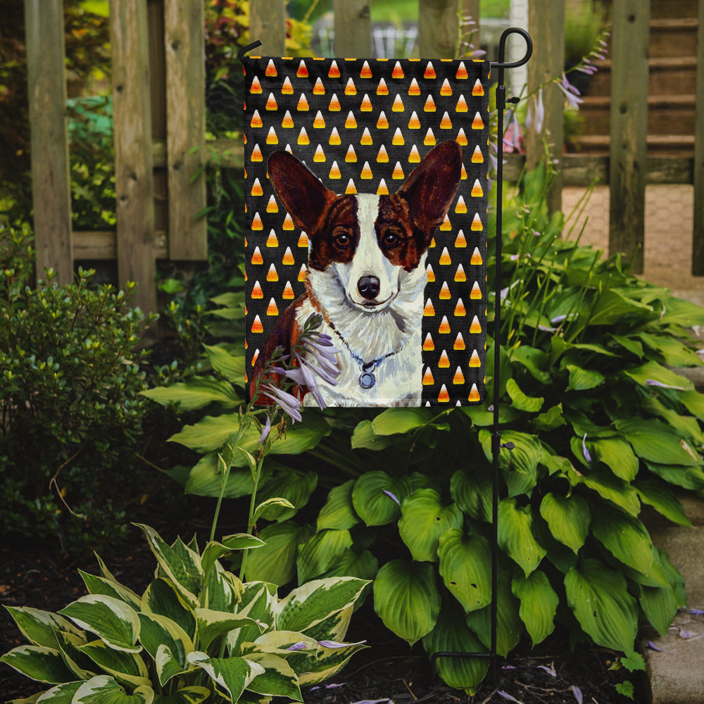 Corgi Candy Corn Halloween Portrait Garden Flag Mailbox Decorative Yard Banner Outside Patio Artwork for Flower Beds, Garden Size, Multicolor