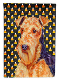 Airedale Candy Corn Halloween Portrait Garden Flag Mailbox Decorative Yard Banner Outside Patio Artwork for Flower Beds, Garden Size, Multicolor