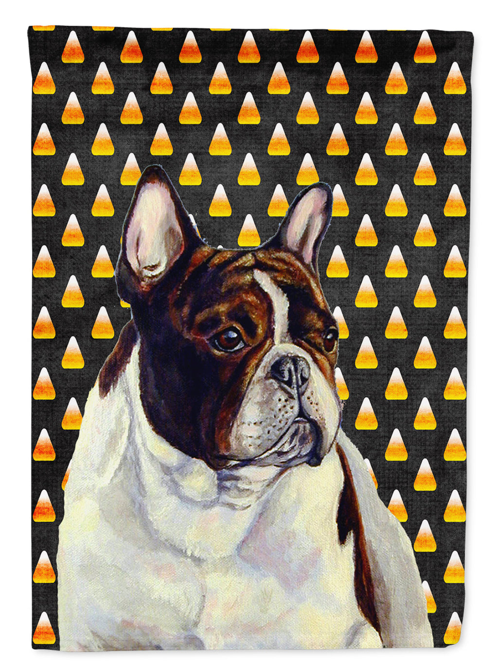 French Bulldog Candy Corn Halloween Portrait Garden Flag Mailbox Decorative Yard Banner Outside Patio Artwork for Flower Beds, Garden Size, Multicolor
