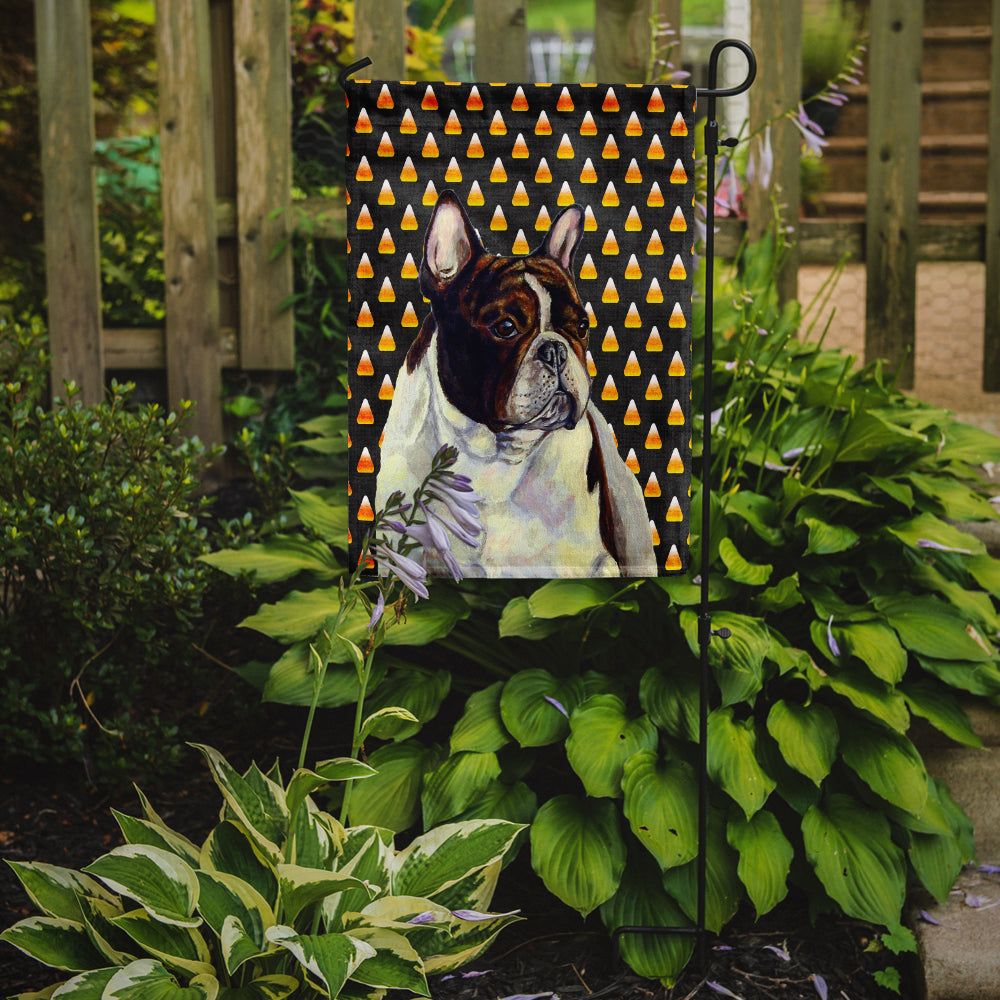 French Bulldog Candy Corn Halloween Portrait Garden Flag Mailbox Decorative Yard Banner Outside Patio Artwork for Flower Beds, Garden Size, Multicolor