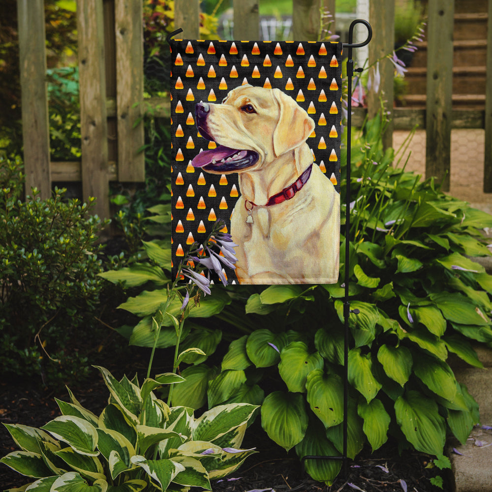 Labrador Yellow Candy Corn Halloween Portrait Garden Flag Mailbox Decorative Yard Banner Outside Patio Artwork for Flower Beds, Garden Size, Multicolor
