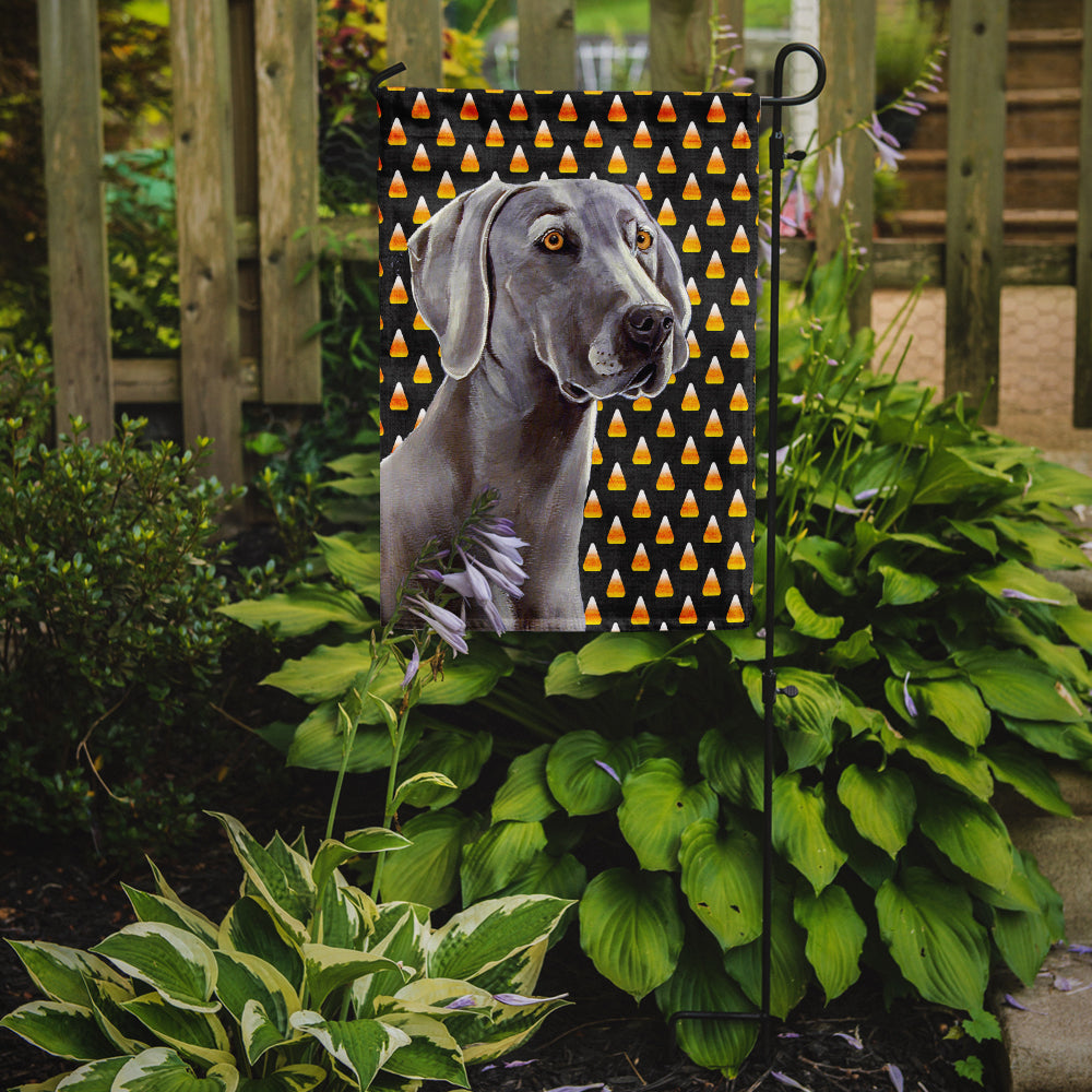 Weimaraner Candy Corn Halloween Portrait Garden Flag Mailbox Decorative Yard Banner Outside Patio Artwork for Flower Beds, Garden Size, Multicolor