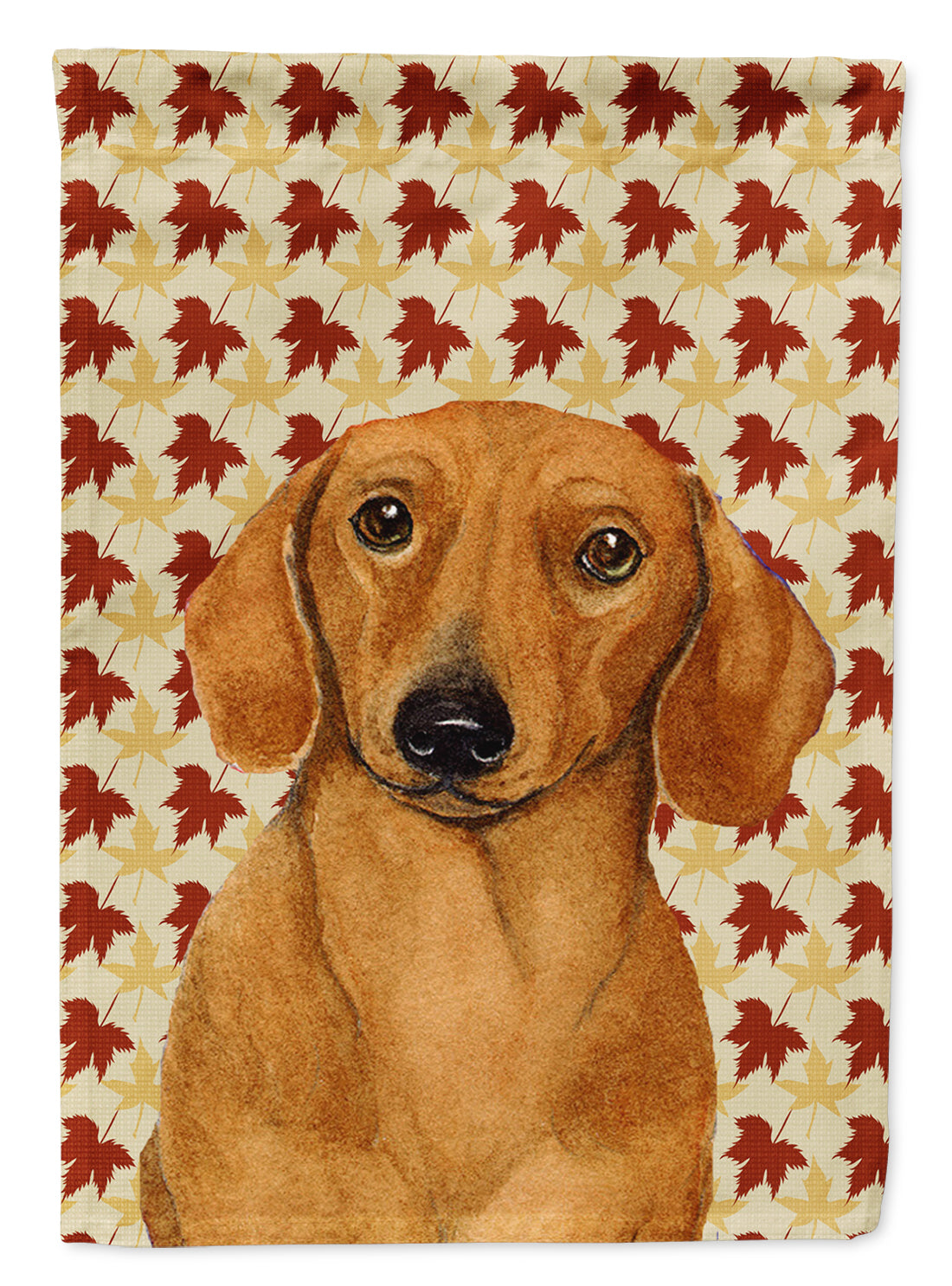 Dachshund Fall Leaves Portrait Garden Flag Mailbox Decorative Yard Banner Outside Patio Artwork for Flower Beds, Garden Size, Multicolor